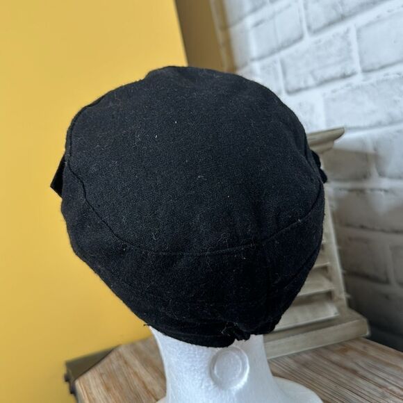 Vintage Payless Black Wool Newsboy Cap Hat - Picture 4 of 5